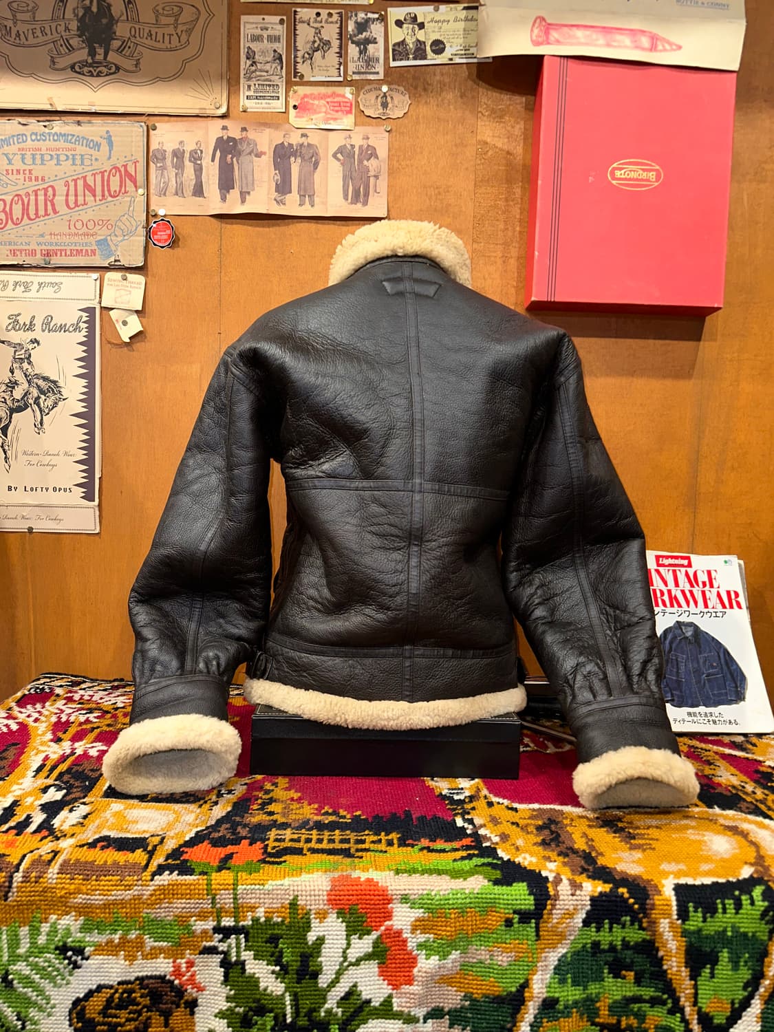 ( L ) B3무스탕 워크웨어 아메카지 레더자켓 무스탕 밀리터리 상품이미지5