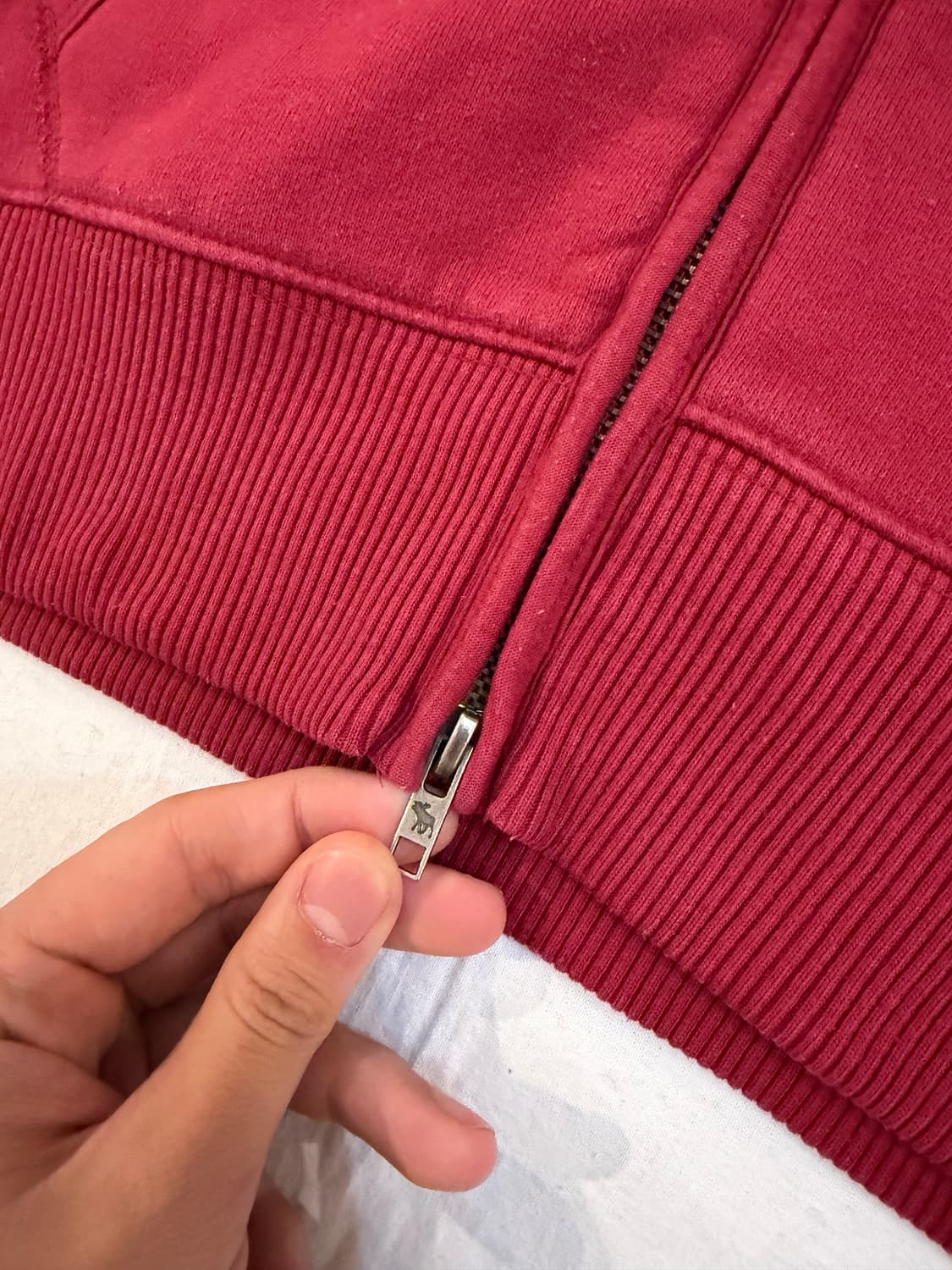 아베크롬비 울프죠 투웨이 라쿤퍼 후드집업 버건디 상품이미지2