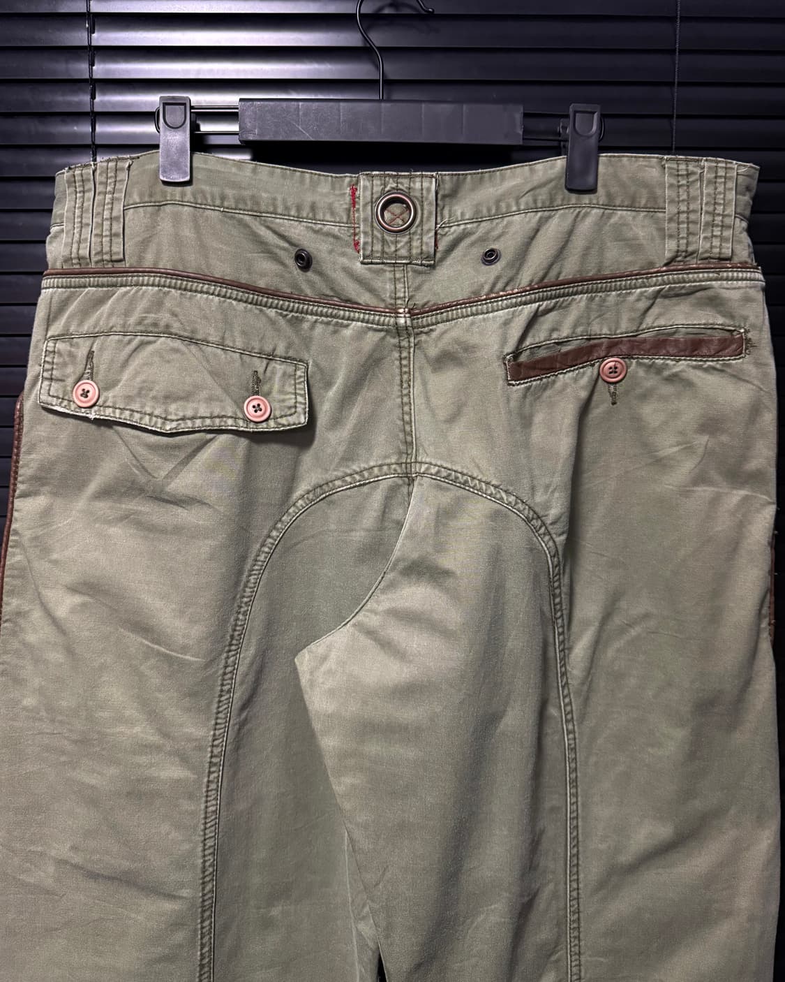 A.KURTZ 일본 밀리터리 워크 팬츠 멀티 포켓 카키 가죽 브라운 38 상품이미지5
