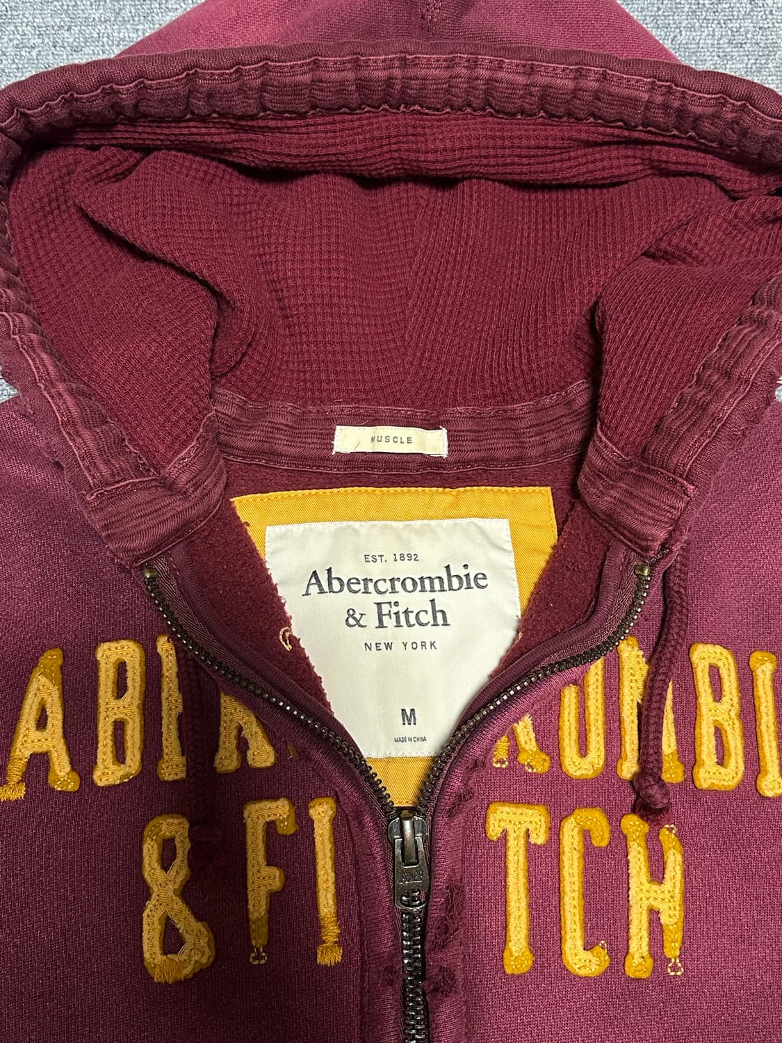 아베크롬비 버건디 후드집업 상품이미지2