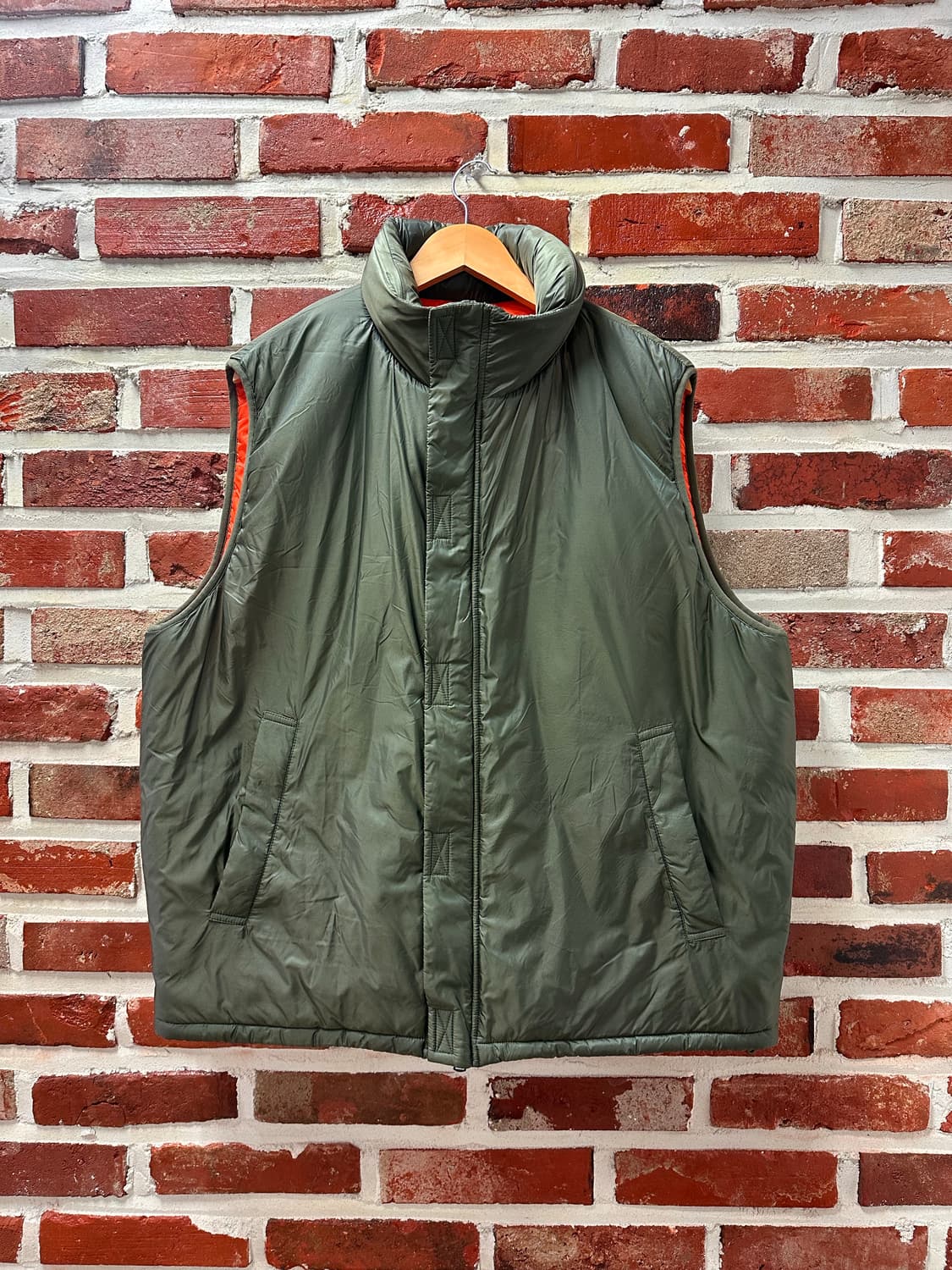 (XL)빔즈 밀리터리 립스탑 퍼프 베스트 카키 상품이미지1