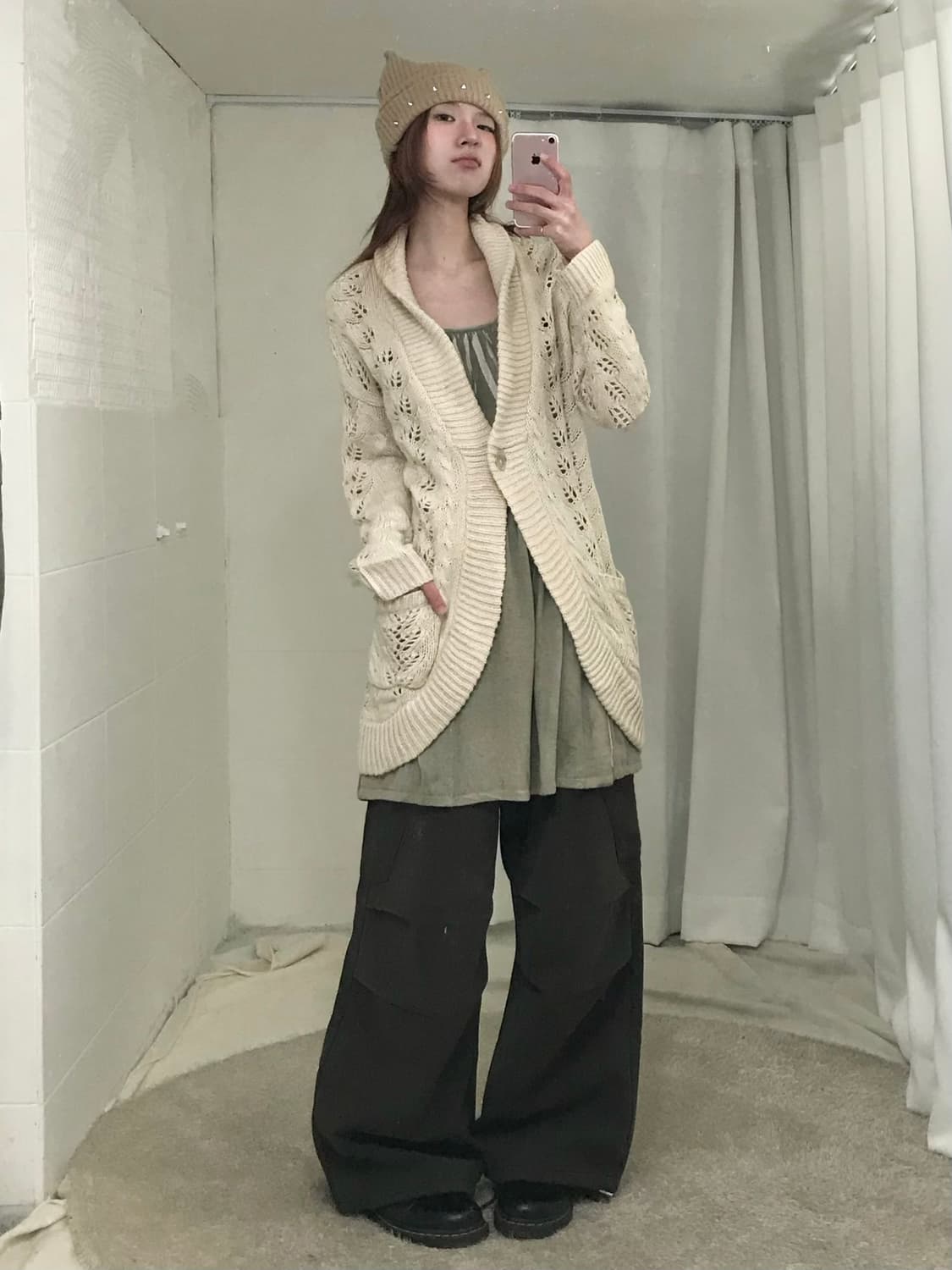 빈티지 카키 카모 그런지 스트릿 코디 세트 상품이미지3