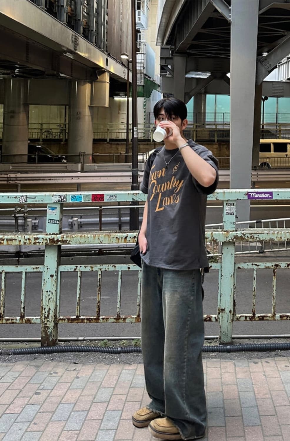 나름 웨스턴 커팅 와이드 데님 팬츠 상품이미지2