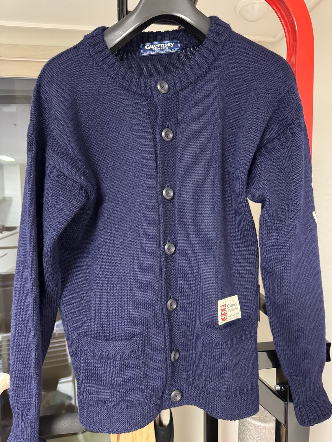 건지울른스 피셔맨 홀가먼트 가디건 - 네이비 상품이미지1