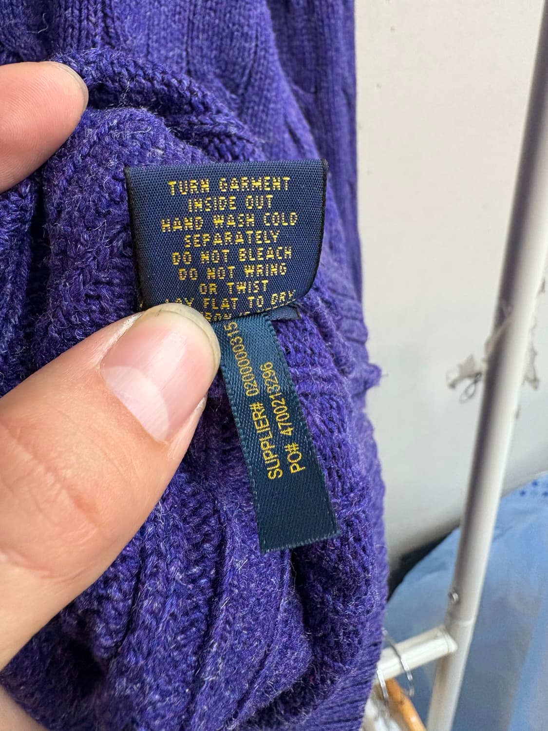 폴로 퍼플 꽈배기 니트 상품이미지4