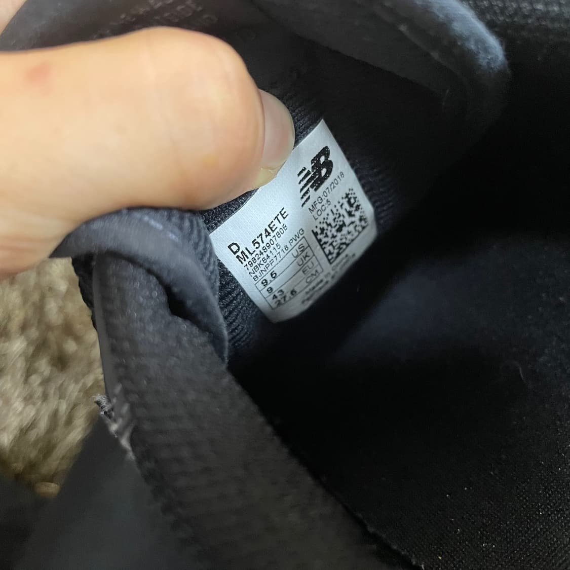 뉴발란스 New Balance 574 블랙 스니커즈 275 상품이미지5