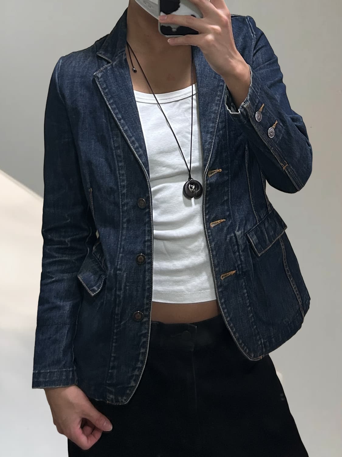 빈티지 데님 블레이저 자켓 상품이미지6