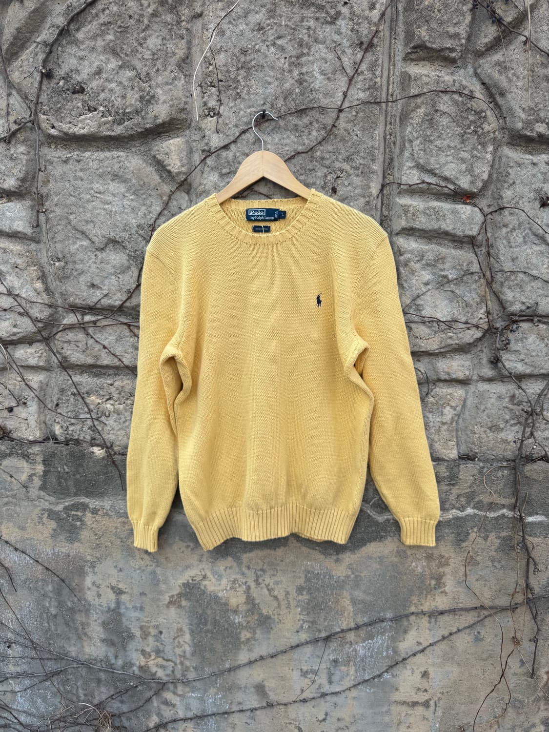 90s 폴로 랄프로렌 빈티지 코튼 니트 옐로우 L 상품이미지1