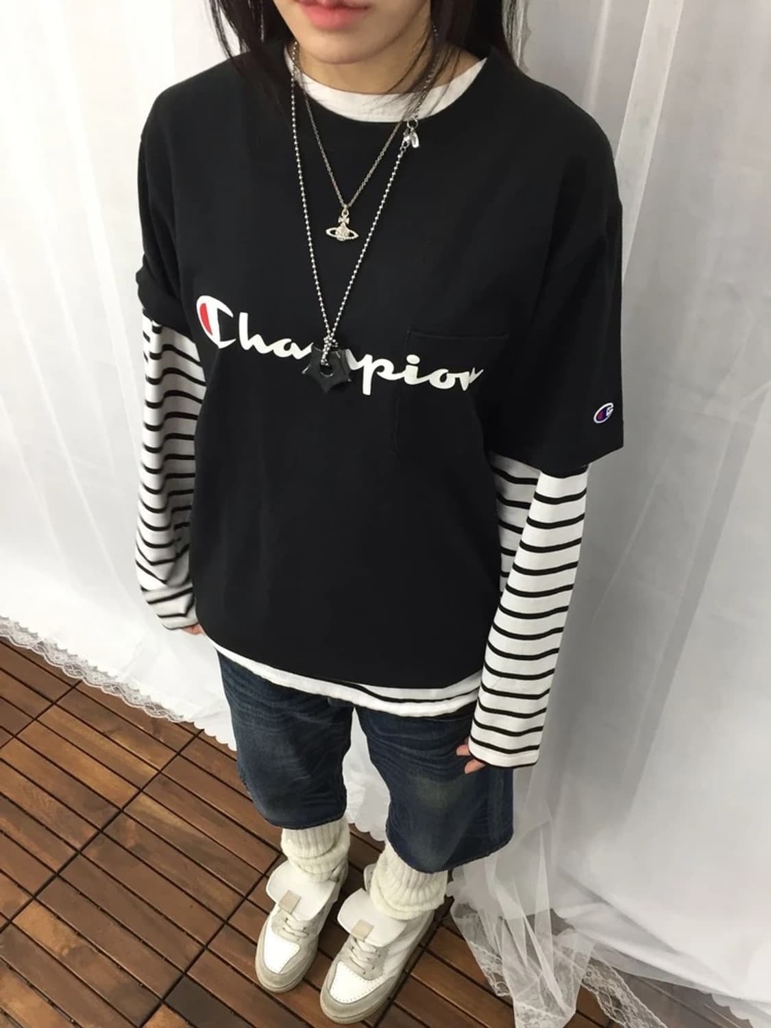Champion Black Script Logo Tee 상품이미지2