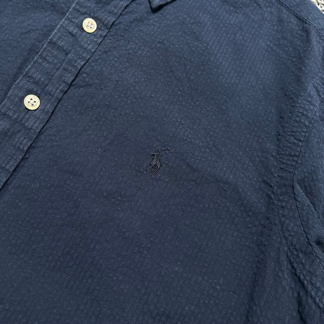 폴로(POLO RalphLauren)네이비 시워서커 반팔 셔츠 상품이미지4