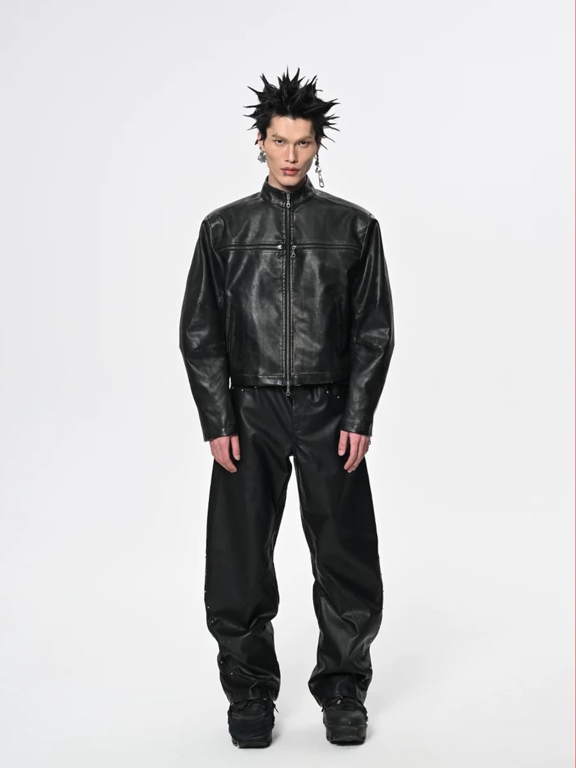 Opium Crucifix Leather Jacket 상품이미지3