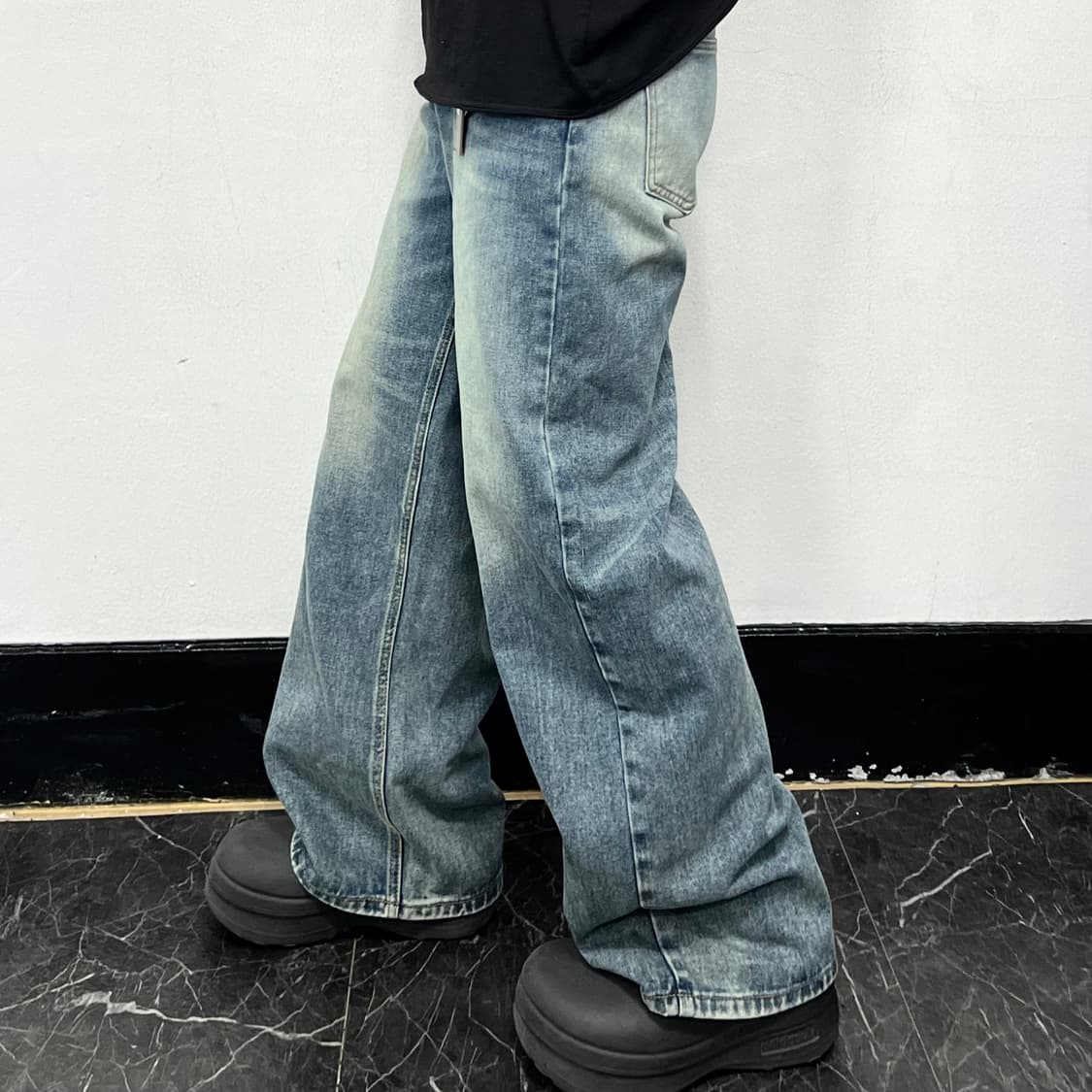 DNSR 와이드 워시드 데님 팬츠 상품이미지1