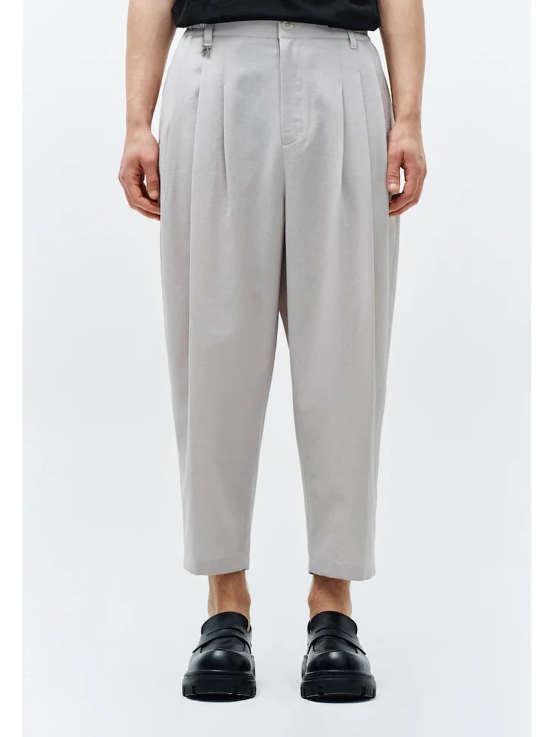 지오송지오 옴므 크롭 투턱 테이퍼드 핏 팬츠 PN7677 상품이미지2