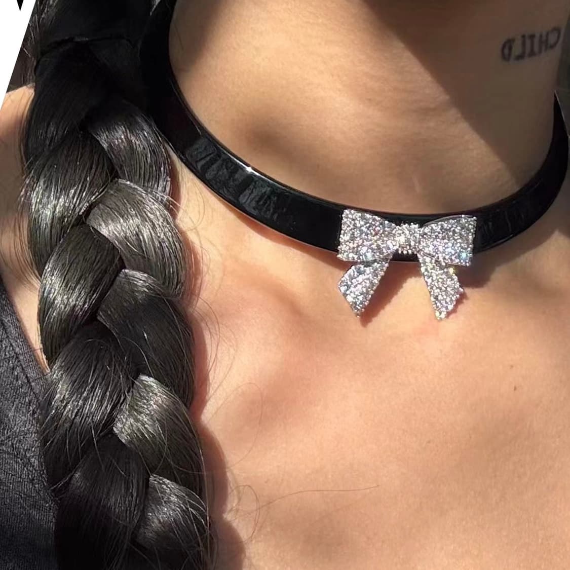 SHUSHUTONG X YVMIN파베 세팅 리본 목걸이 상품이미지3