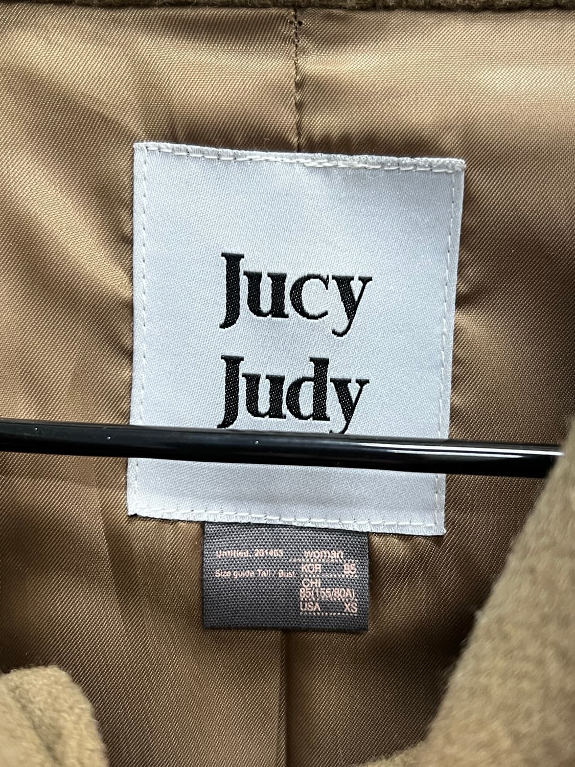 쥬시쥬디 후드 울 롱코트 카멜 상품이미지5