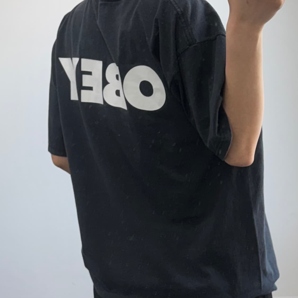 Obey 오베이 백 로고 블랙 반팔 상품이미지2