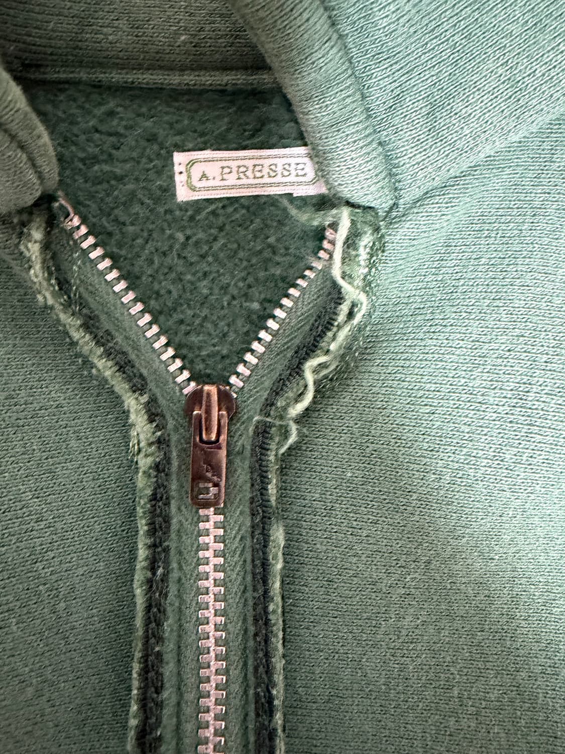 A.presse 아프레쎄 하프집업 스웻셔츠 그린 상품이미지3