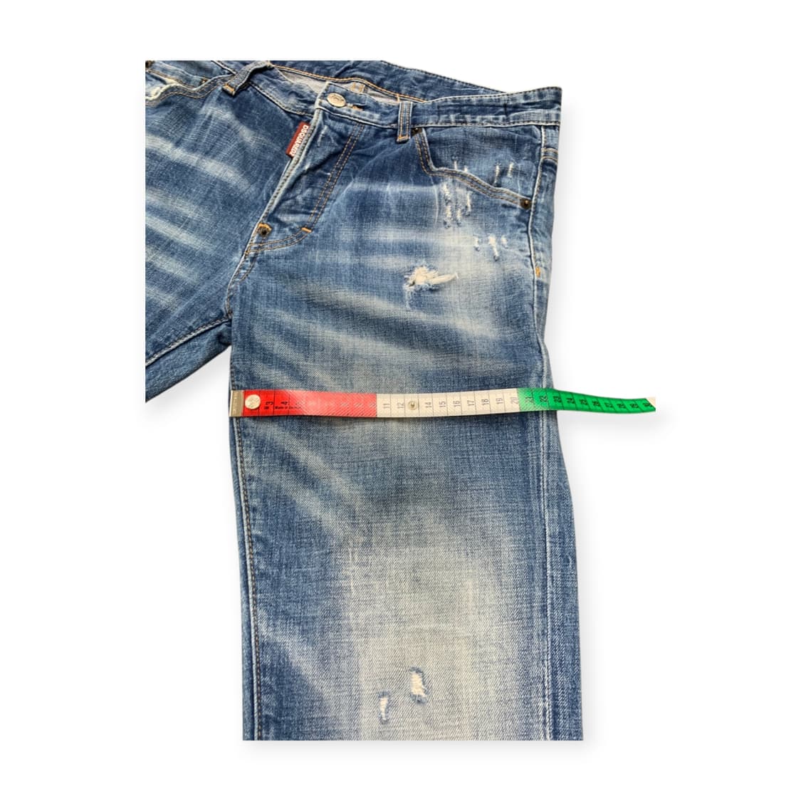 46)디스퀘어드2 데님 진청 페인팅 레터링 로고 청바지 워싱진 상품이미지7