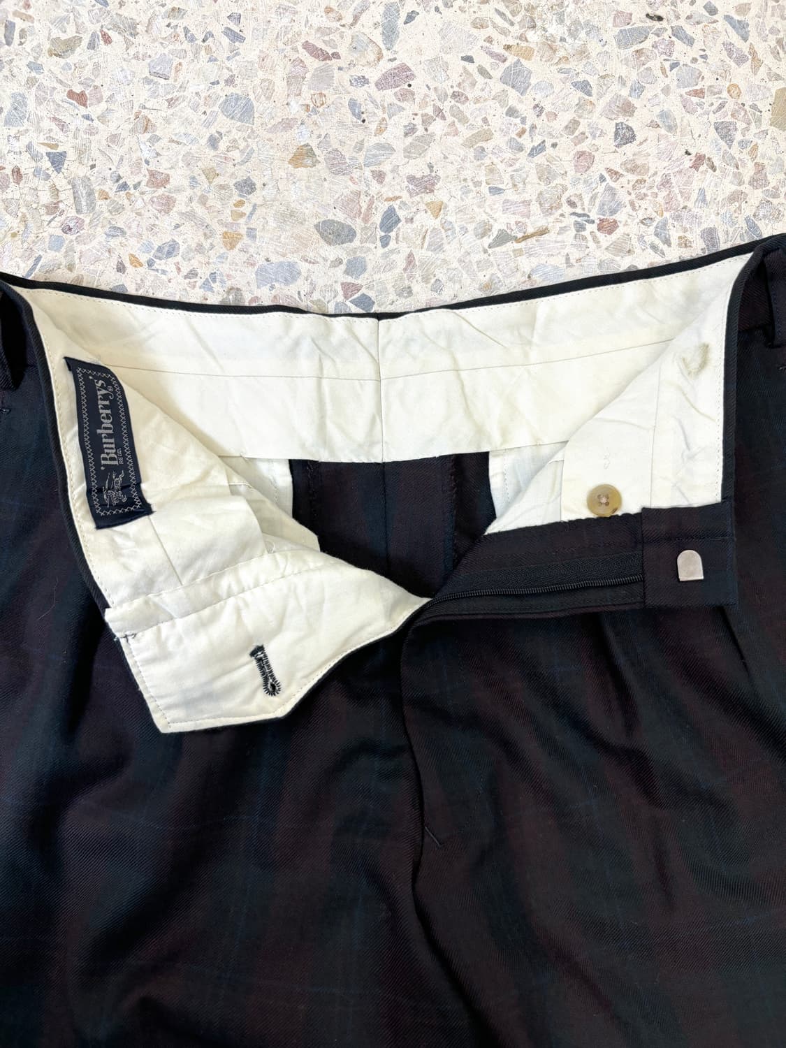 90‘s BURBERRY 체크패턴 투턱 슬랙스 상품이미지8