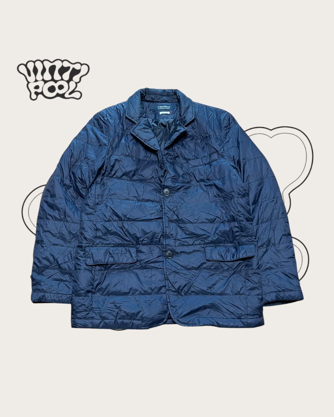 CREMIEUX 크레뮤 프렌치 핏 덕 다운 경량패딩 100 네이비 상품이미지1