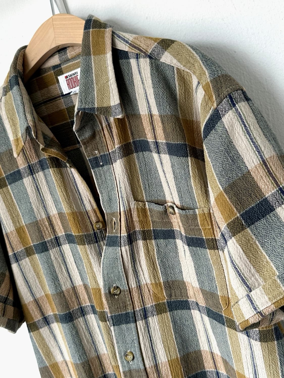 Natural cotton woven fabric H/S shirt 상품이미지7