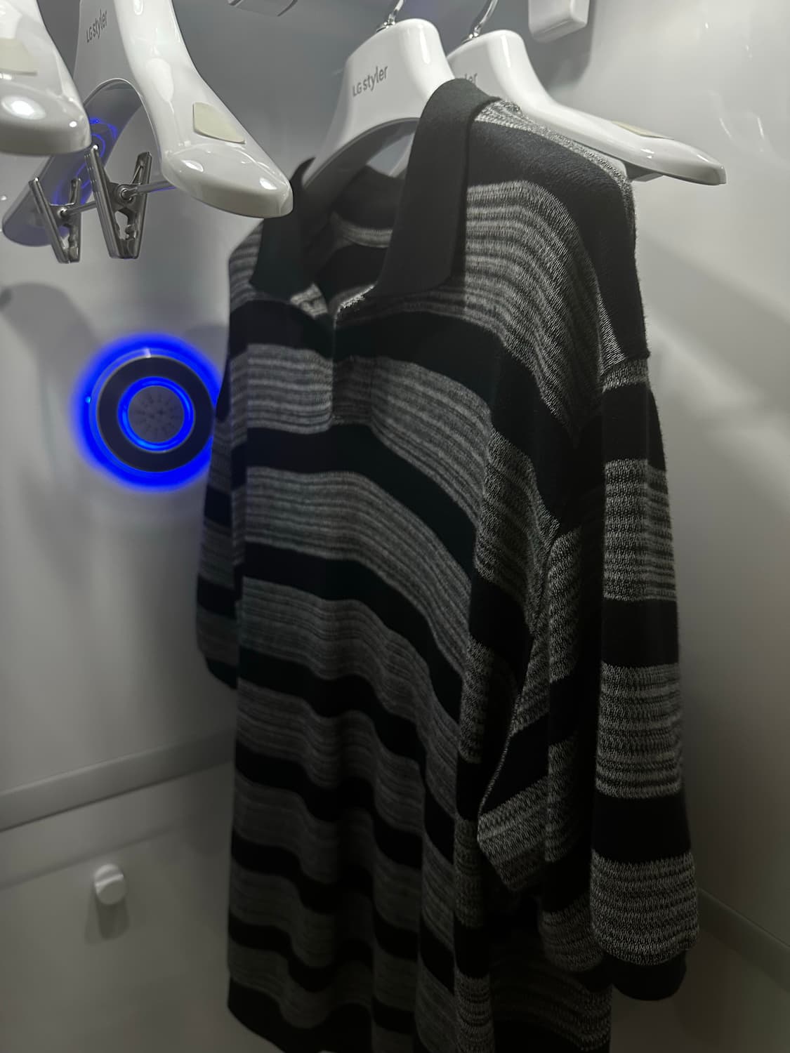 고낙 stripe polo half knit - black 상품이미지1