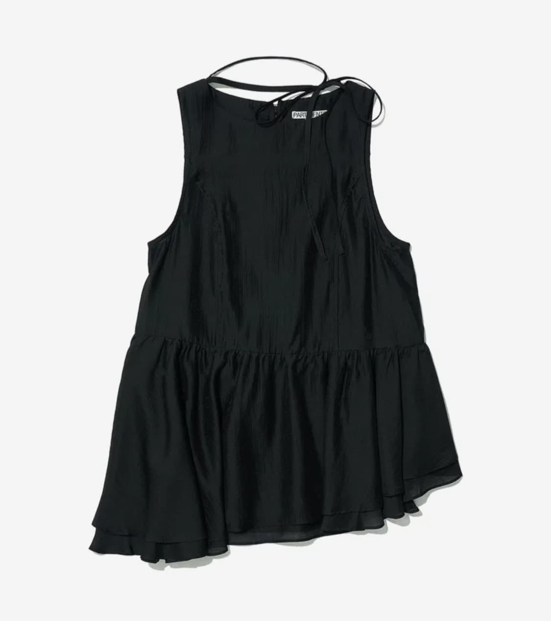 새상품 파르티멘토 우먼 타이넥 프릴 블라우스 블랙 상품이미지1