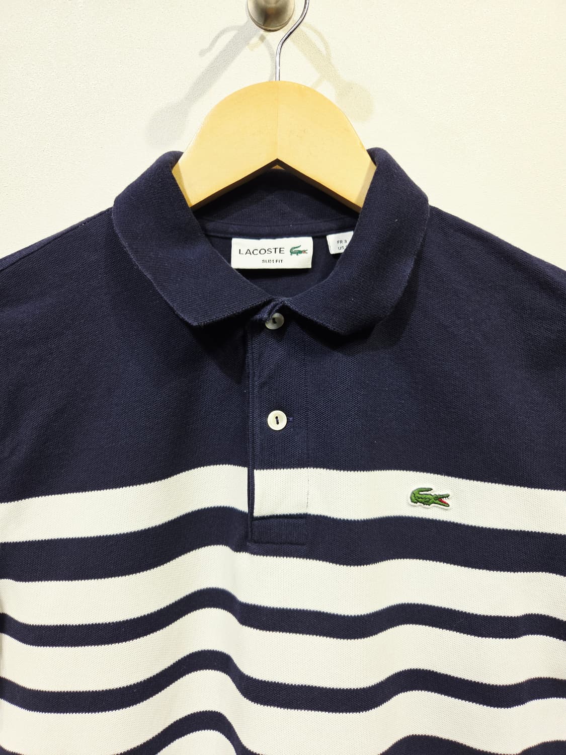 라코스테 슬림핏 스트라이프 반팔 카라티 상품이미지3