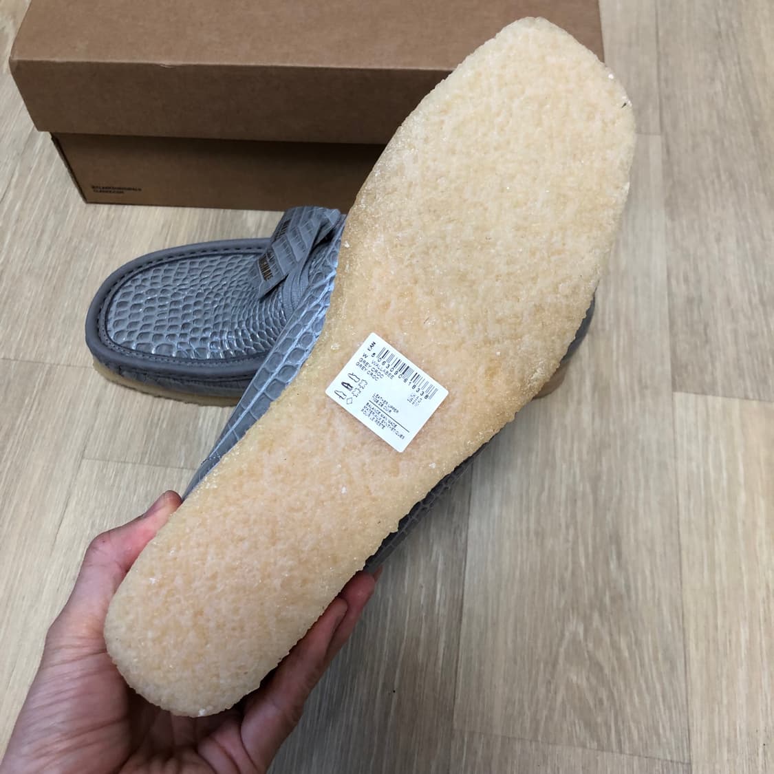 (270) 새상품 클락스 Clarks 왈라비 그레이 크록 레더 상품이미지4