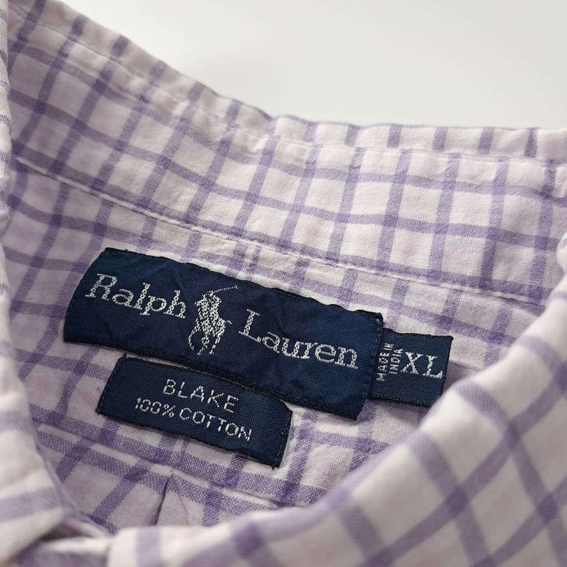 CK236 XL 폴로 00s 라벤더퍼플 멀티 스몰체크 반팔 셔츠 남방 상품이미지3