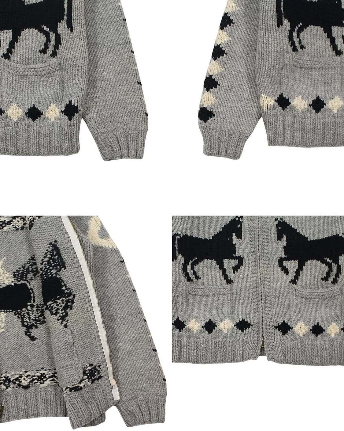 1960s 울 코위찬 집업 스웨터 빈티지 캐나다 상품이미지7