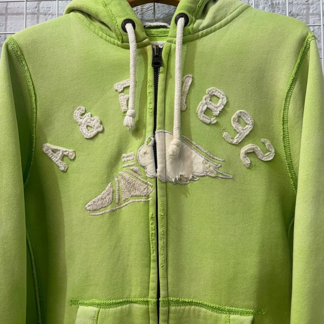 아베크롬비 y2k 빈티지 라이트 그린 후드집업 S 상품이미지5