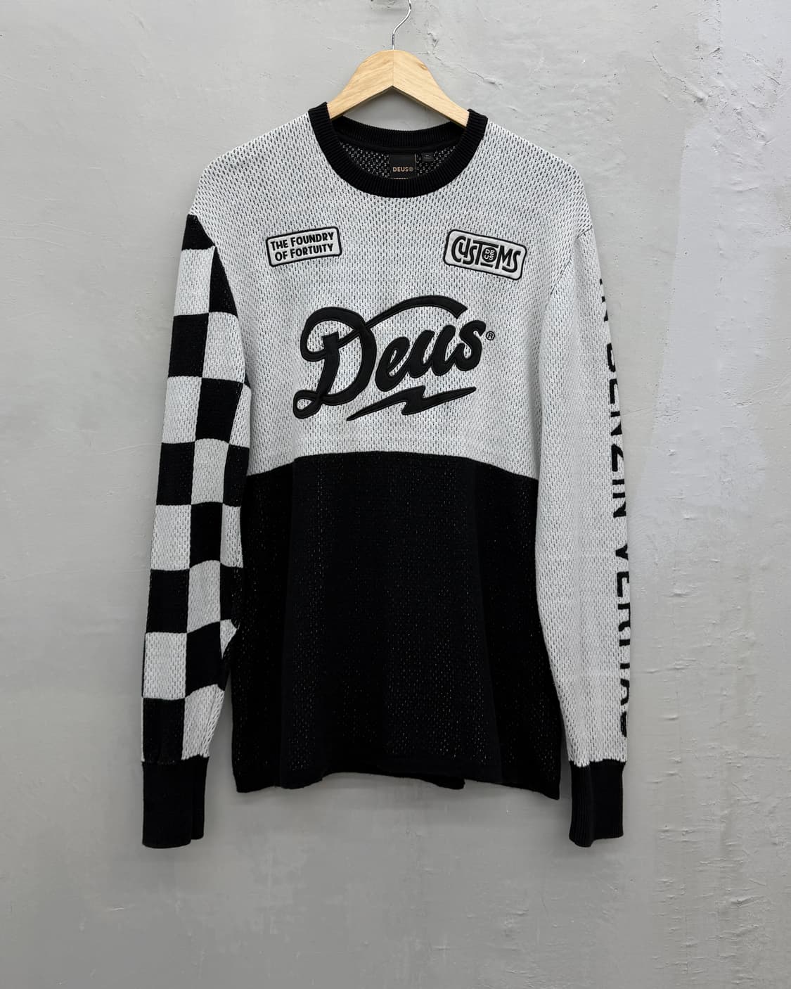 DEUS EX MACHINA 체커보드 레이싱 코튼 니트 상품이미지1