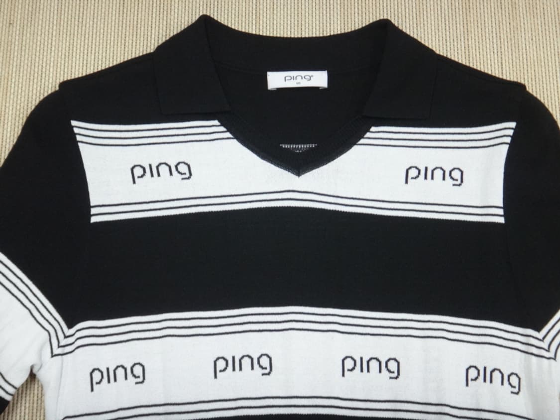 (95) PING 핑 카라 로고 브이넥 배색 니트 여성 상품이미지4