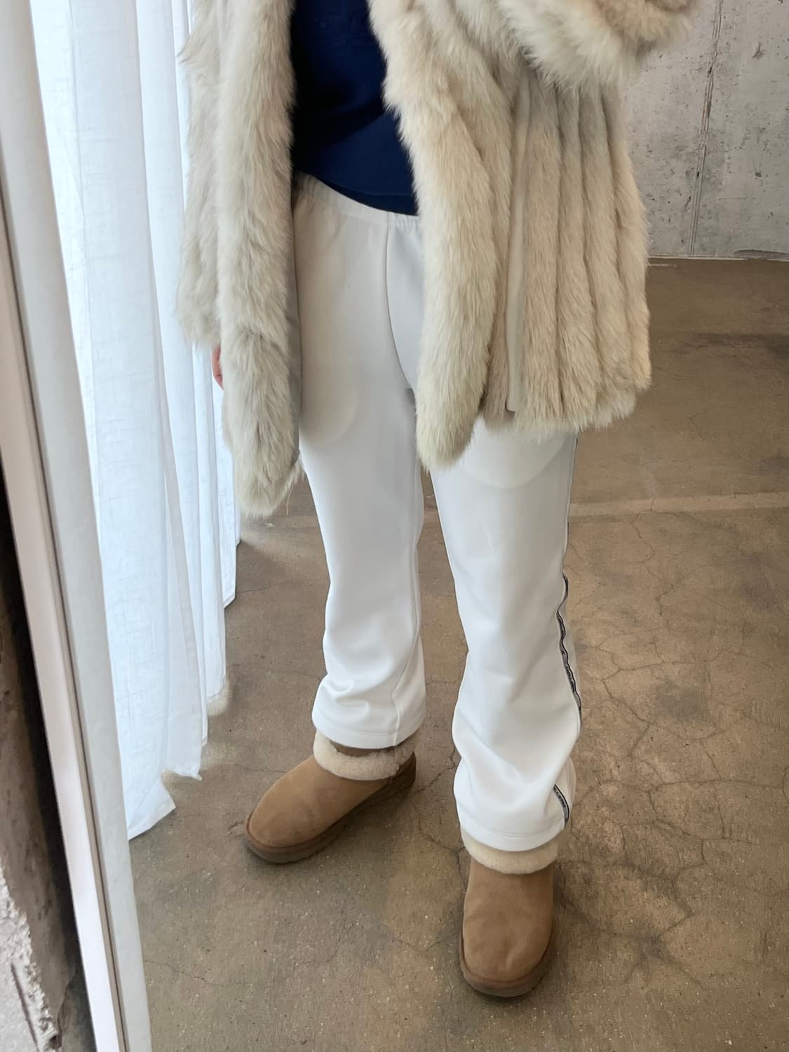 COURREGES 꾸레쥬 로고 팬츠 아이보리 S 상품이미지4