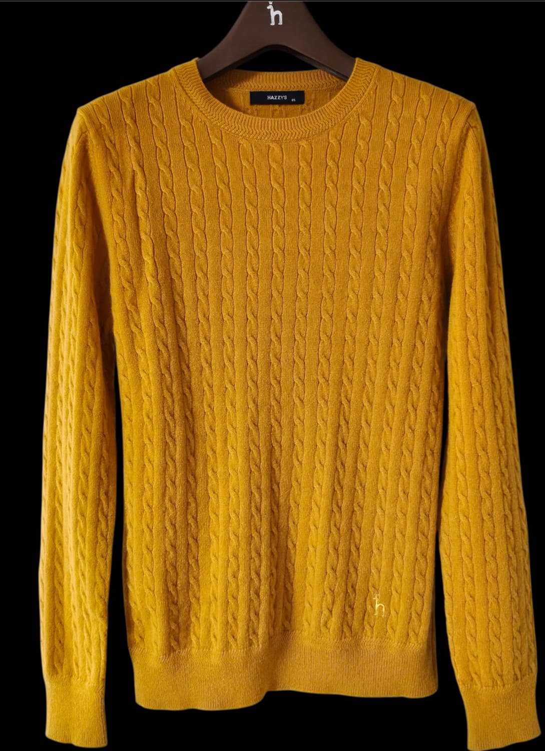 헤지스레이디스 머스타드 캐시미어 혼방 케이블 스웨터 니트 55 상품이미지3
