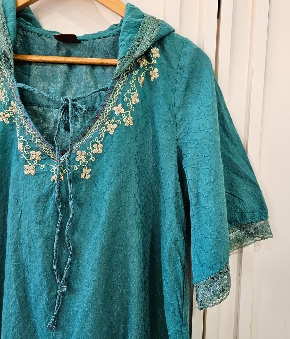 자수 후드 튜닉 원피스 상품이미지3