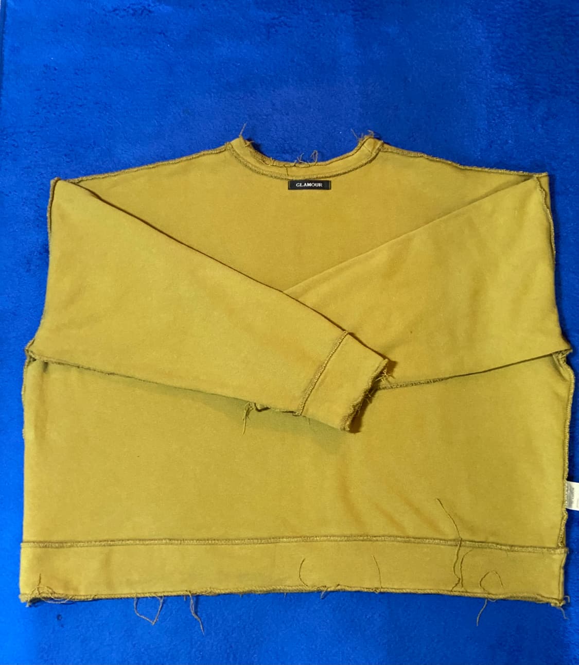 Glamour 글래머 루즈핏 그런지 스타일 니트 머스타드 그린 상품이미지5