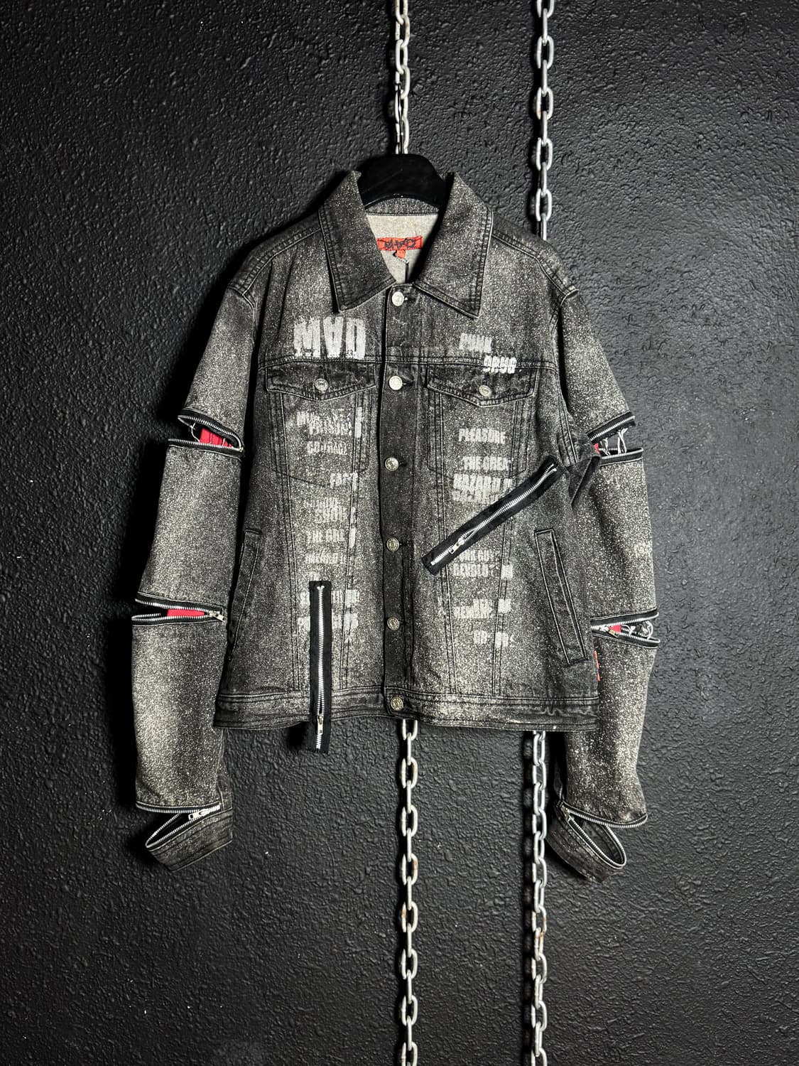 MAD PUNKS – Acid Wash Multi-Zip Denim JK 상품이미지1