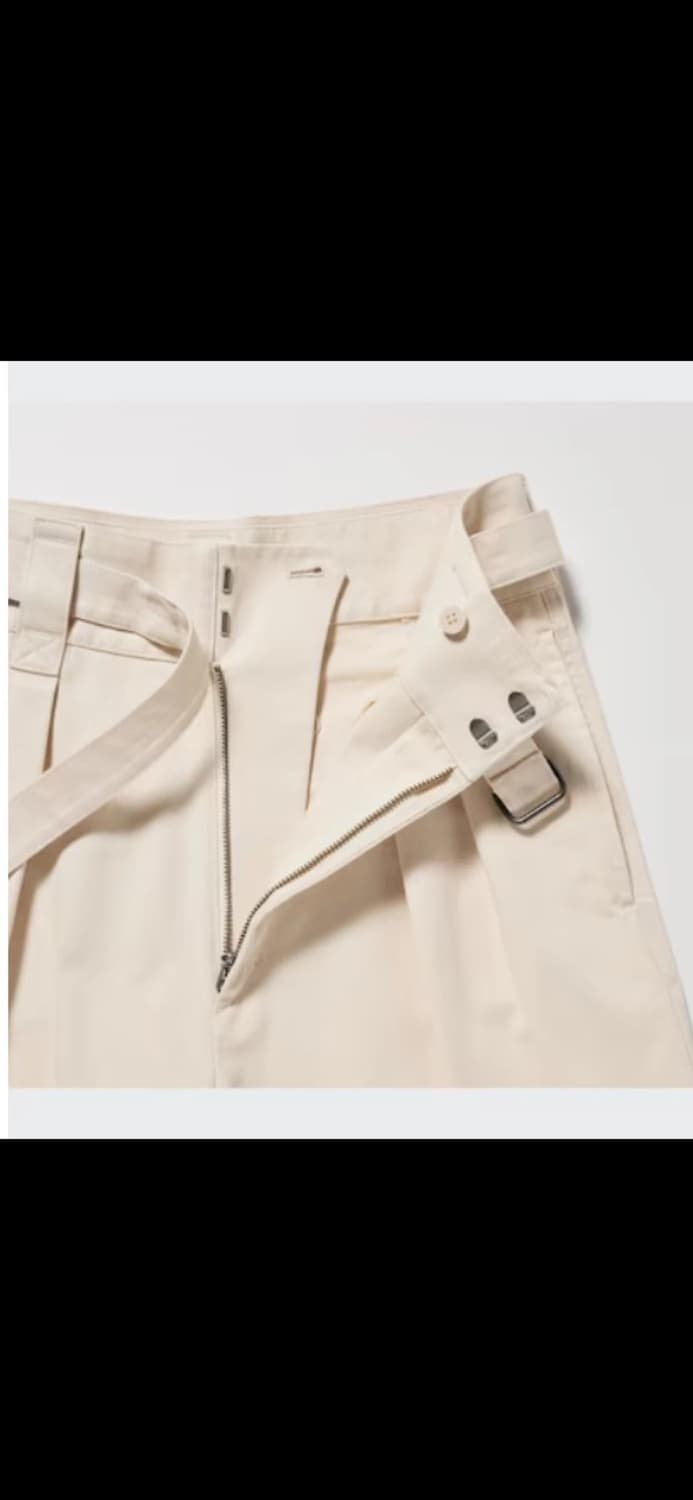 새상품) 유니클로 벨티드 턱 와이드 팬츠 상품이미지6