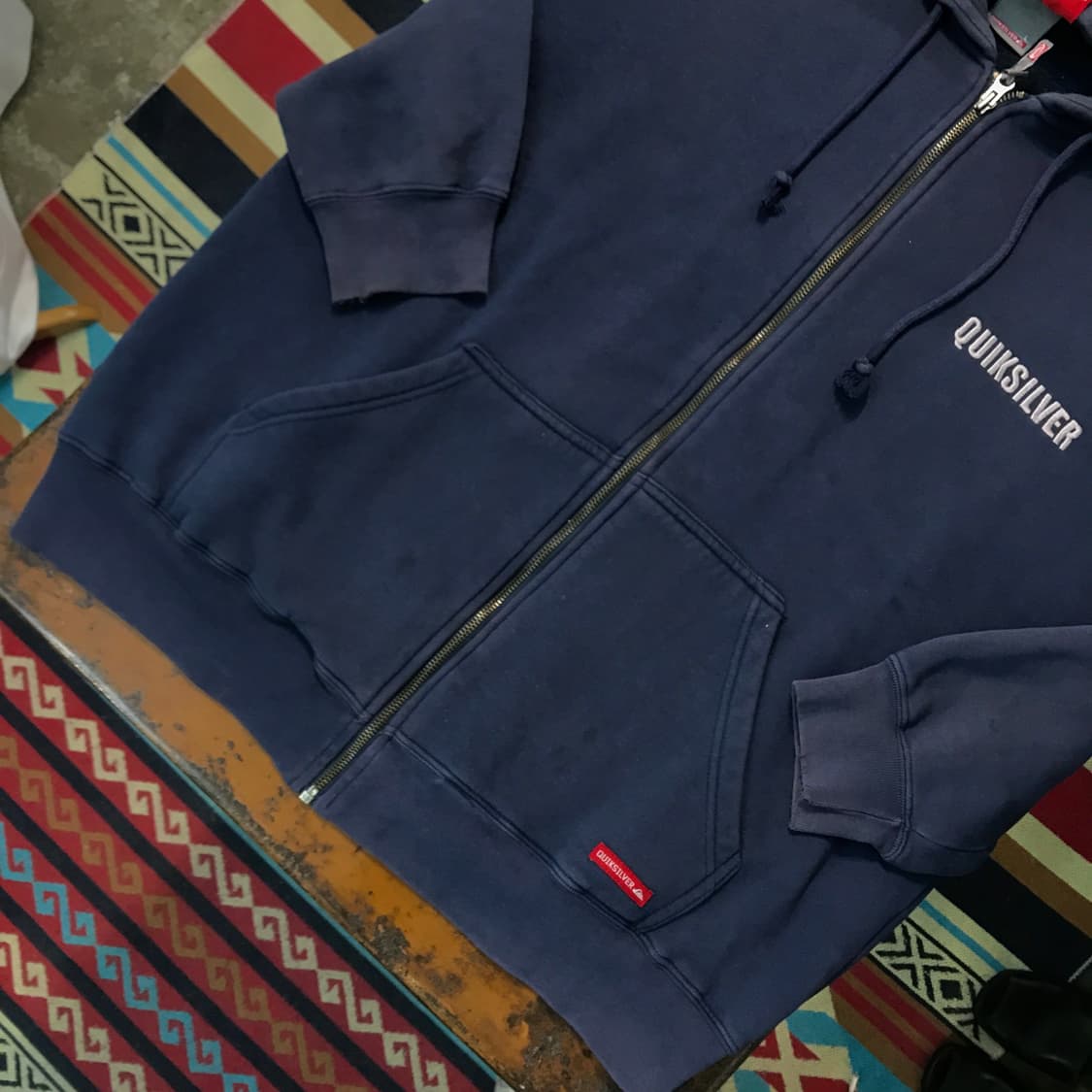 퀵실버 에이징 네이비 프린팅 기모 집업 후디 남성 115 빅사이즈 상품이미지4