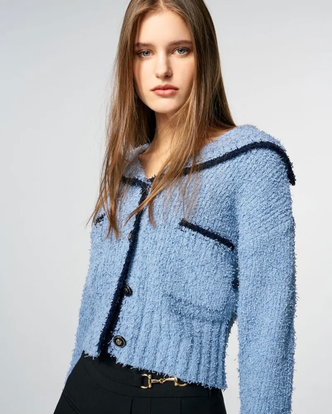 에몽트 세일러 칼라 가디건 블루 상품이미지1