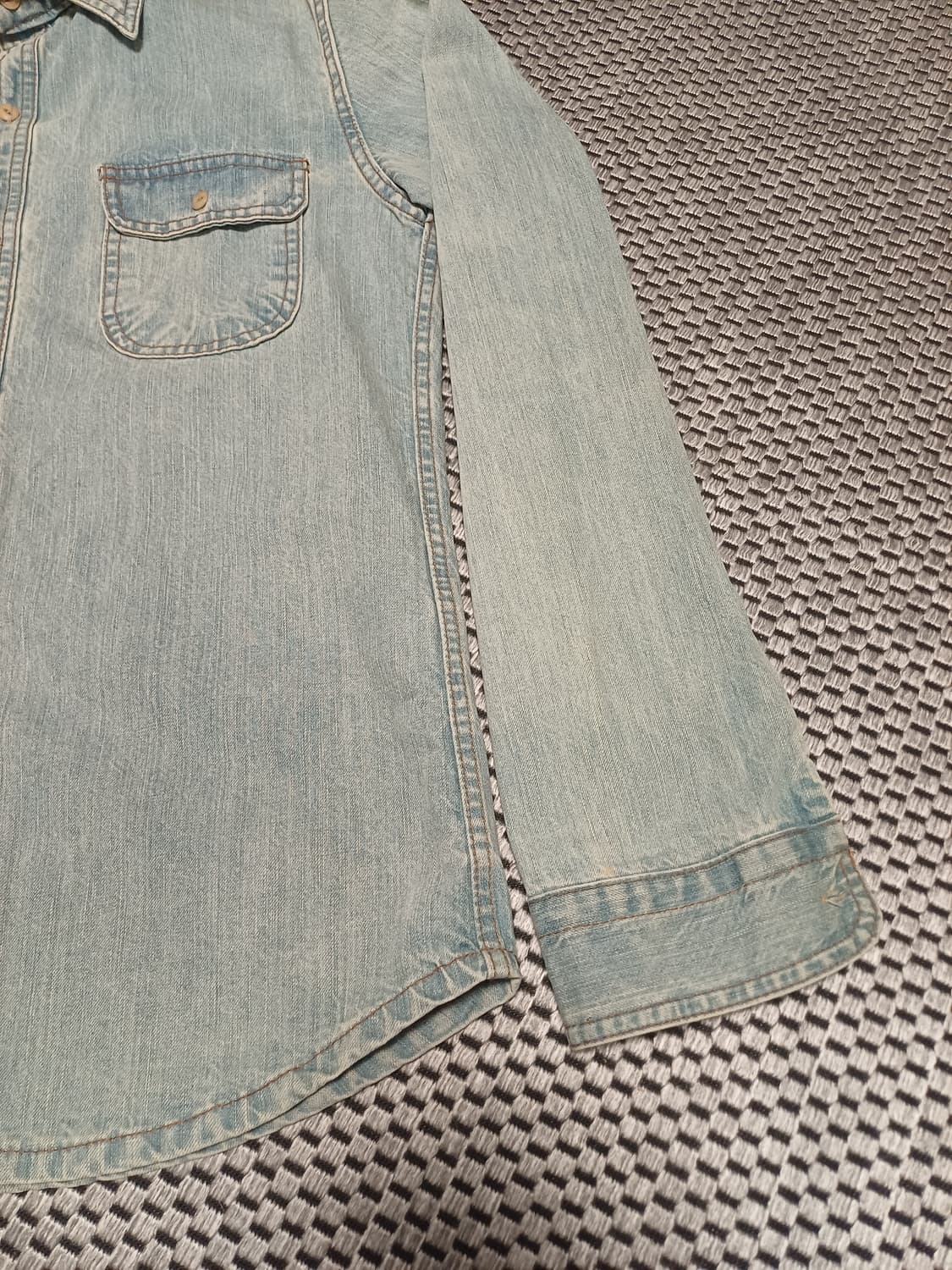 ZETTA(제타) 슬림핏 연청 데님 웨스턴 셔츠 상품이미지4