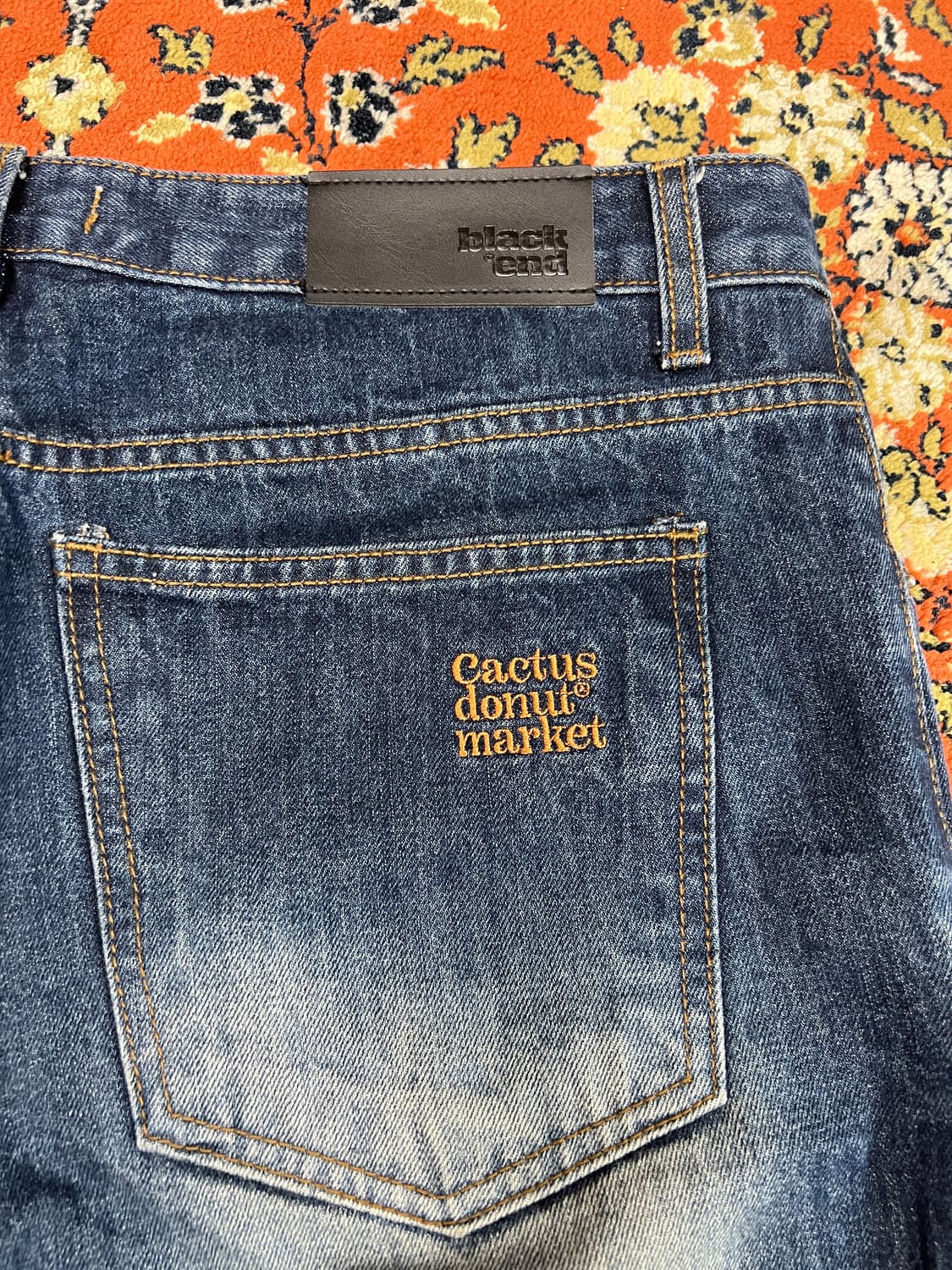 [L] 캑터스도넛마켓 카펜터 빈티지 디스 데님 팬츠 상품이미지4