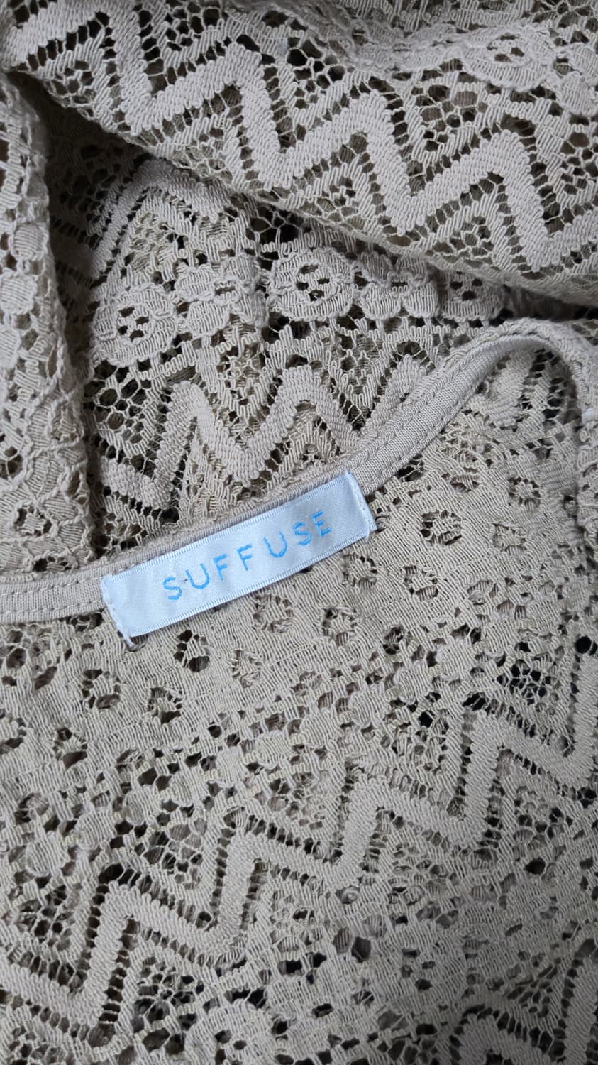 서퓨즈 레이스 니트 원피스 M 베이지 크로셰 튜닉 나시 레이어드 상품이미지4