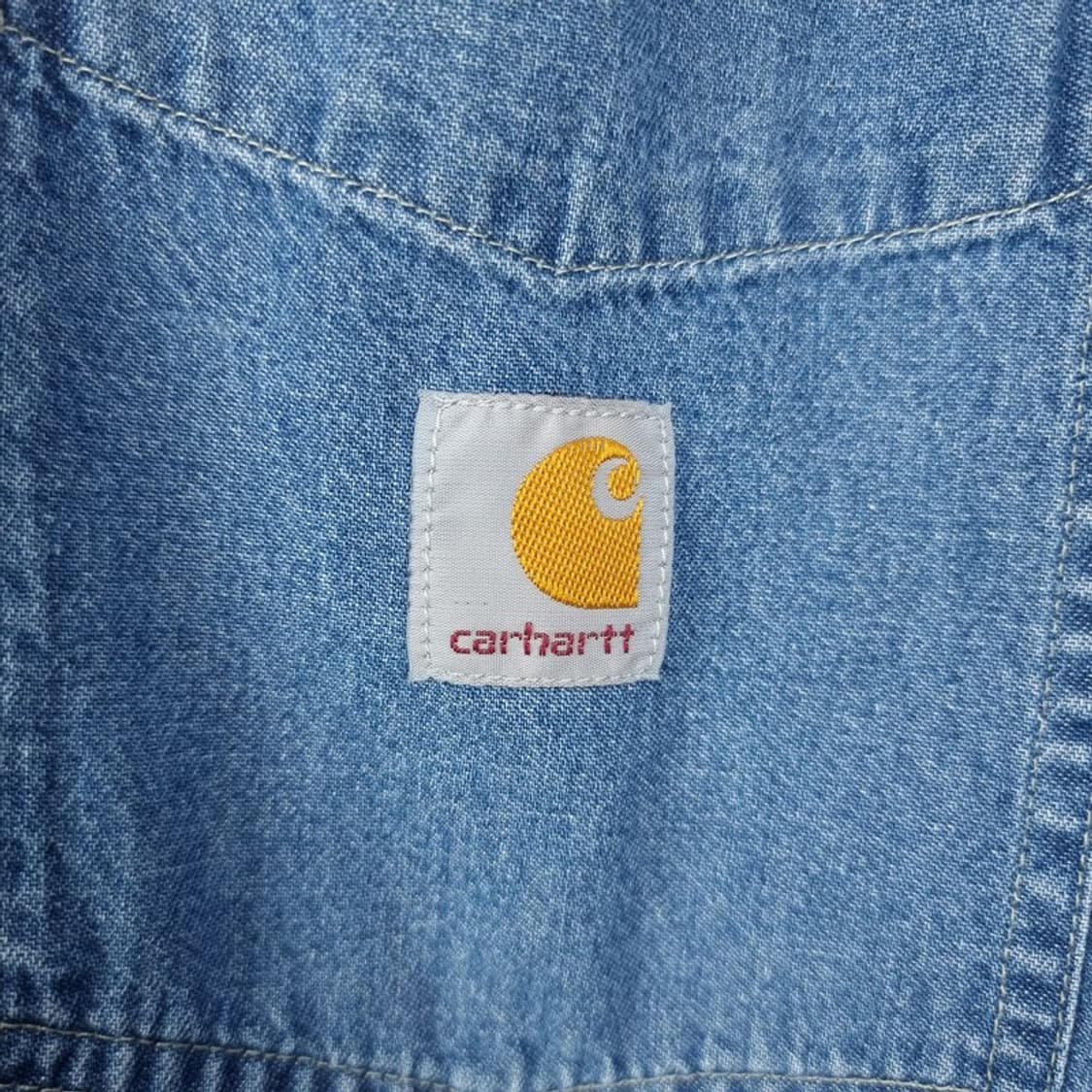 [칼하트] 로고 패치 데님 반팔 셔츠 M20136 상품이미지6