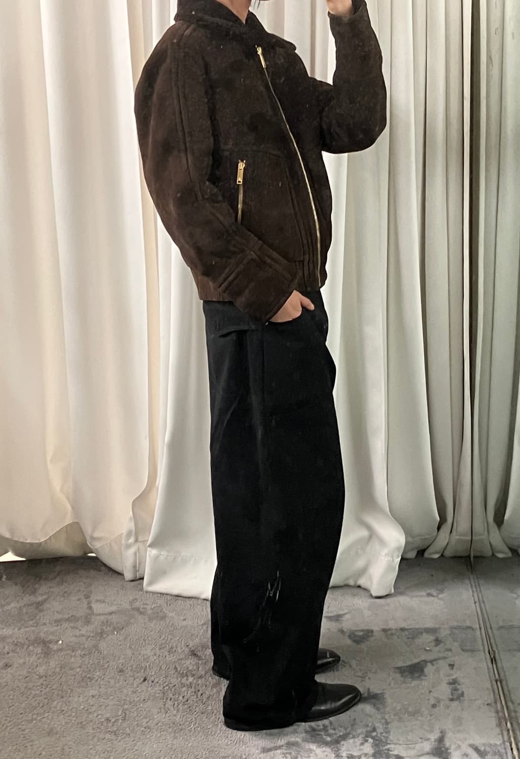 Zegna 에르메네질도 제냐 스웨이드 봄버 자켓 L 상품이미지8