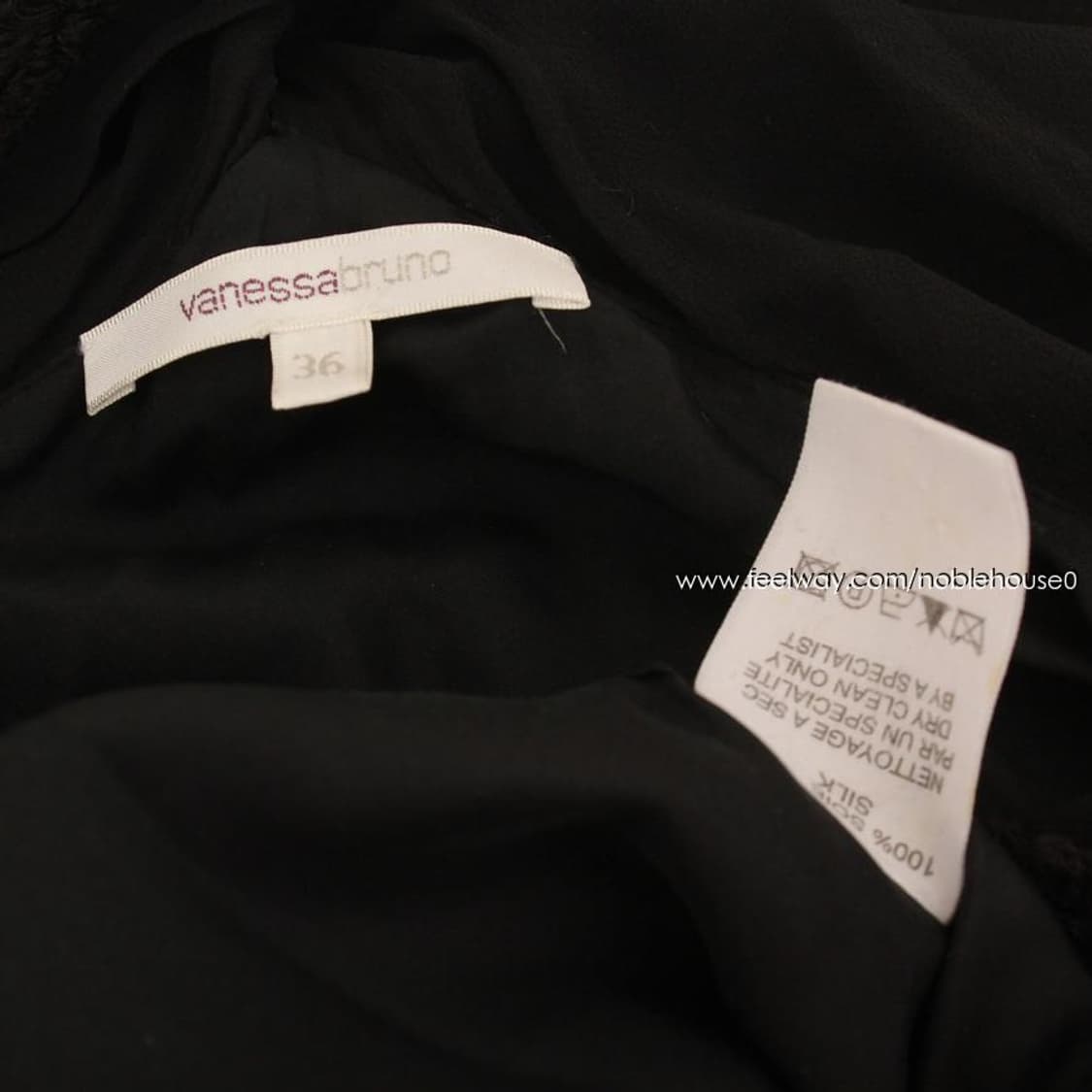 바네사브루노 블랙 실크 스트랩 원피스(36) 상품이미지4