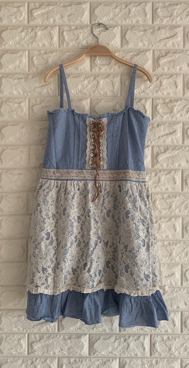 아일렛 스모크 밴딩 뷔스티에 원피스 상품이미지1