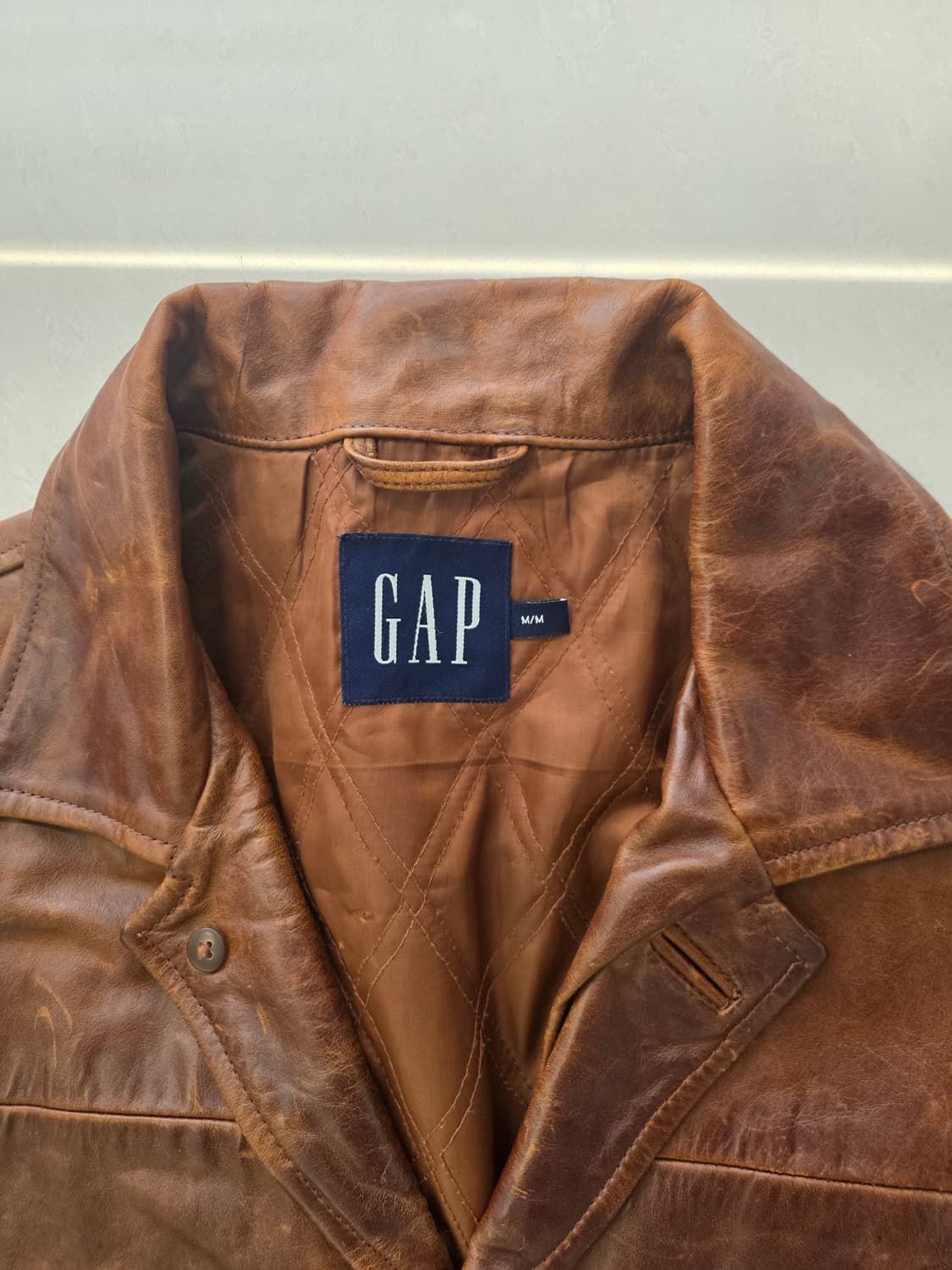 올드 갭 레더 카코트 브라운 상품이미지3